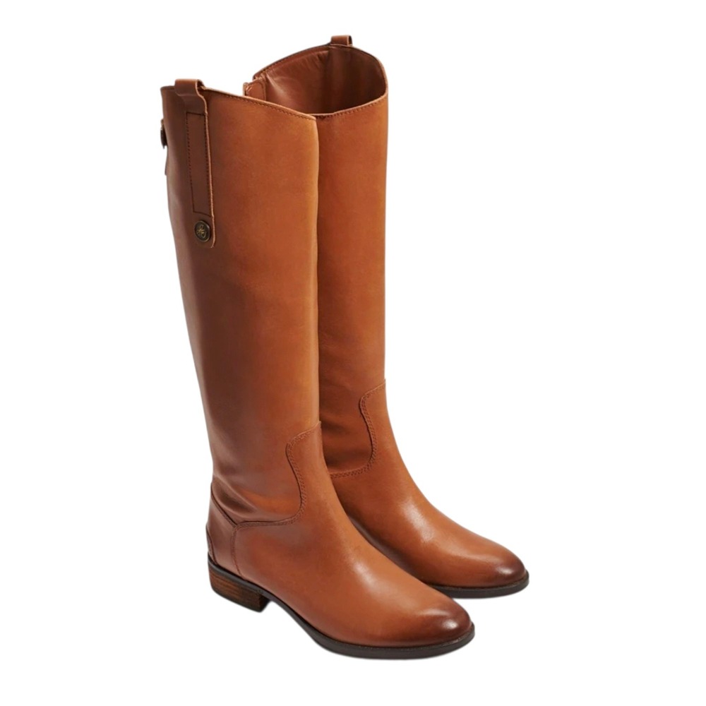 Sam Edelman Equestrian Riding Boots Leather Tall Back Zip Women 4.5M 34.5 $200‎